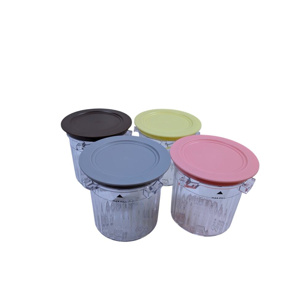 Ninja Creami Breeze Compatible Replacement 16 Oz Jars Pint Containers Lids 4 Pk.